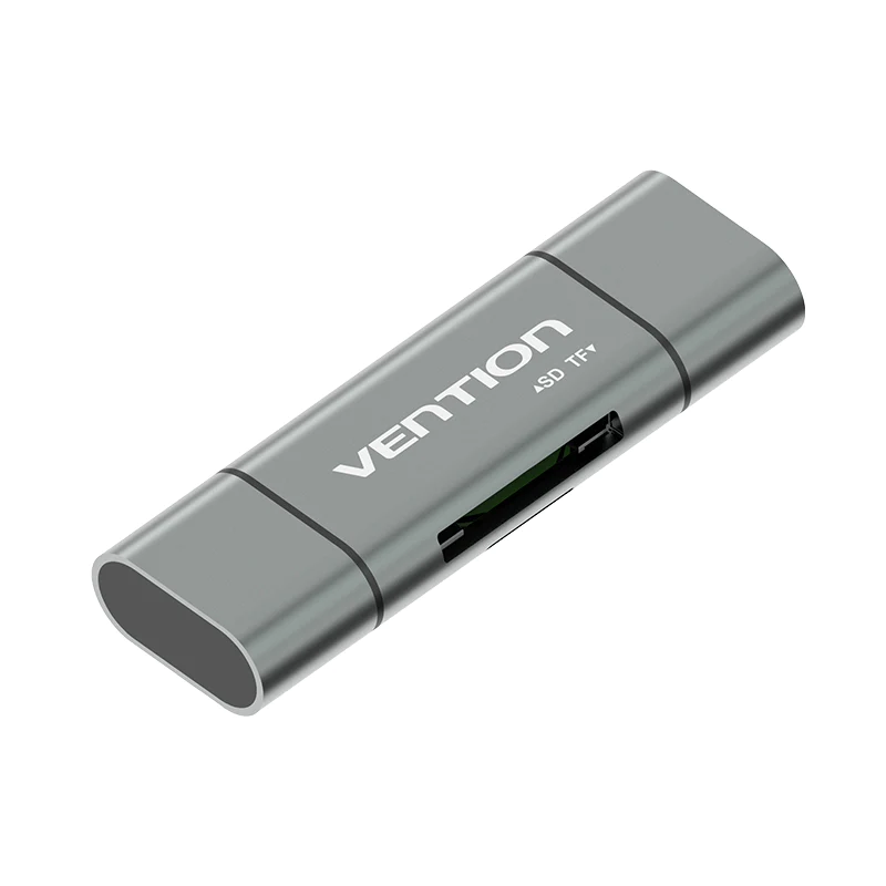 CCHH0 Картридер Vention USB 3.0 + USB-C + Micro-USB - SD/TF, цвет: серый