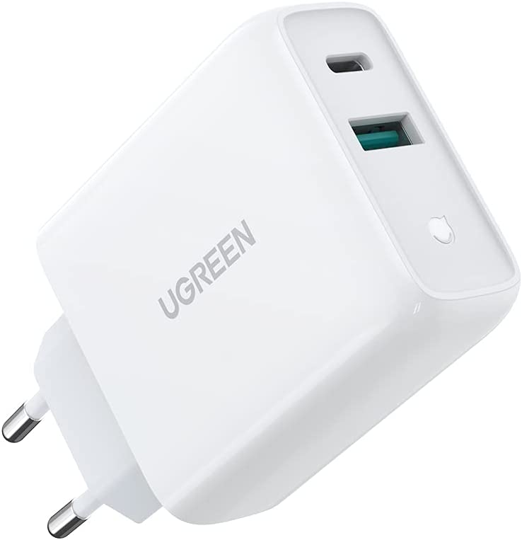60468 UGREEN CD170 Зарядное устройство, USB-A + USB-C, 38W, цвет: белый