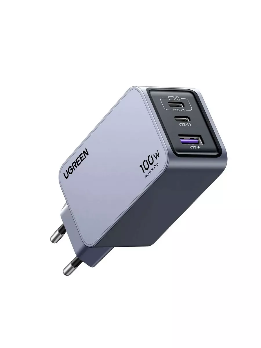 25874 UGREEN X757 Зарядное устройство, USB-A+2*USB-C GaN с кабелем 1M 100W