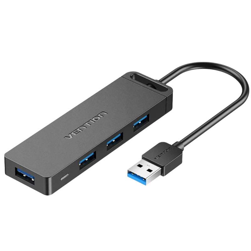 CHLBF Хаб Vention USB 3.0 - 4xUSB 3.0, длина: 1м, цвет: черный